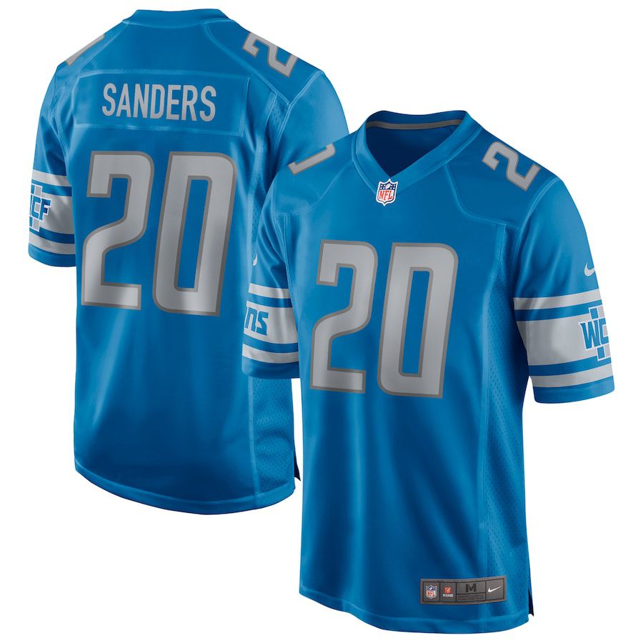 Men Detroit Lions #20 Barry Sanders Nike Blue Game Retired Player NFL Jersey